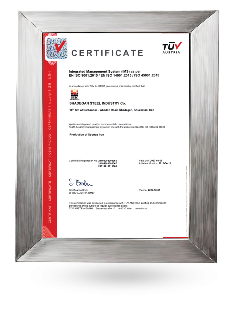 ISO certificate